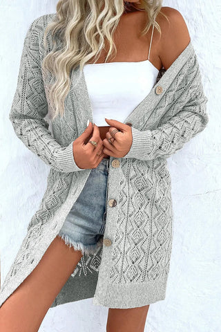 Button Down Long Sleeve Cardigan