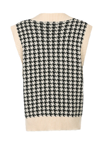 Hounds tooth V-Neck Sweater Vest