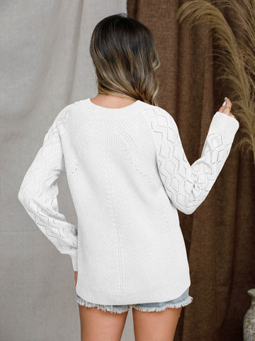 Round Neck Raglan Sleeve Sweater