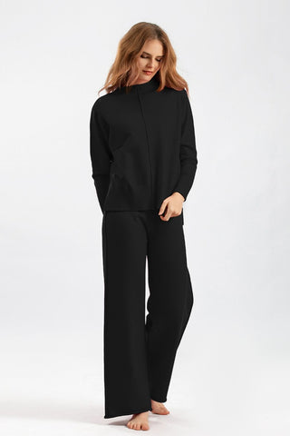 Basic Bea Mock Neck Long Sleeve Top and Pants Sweater Set