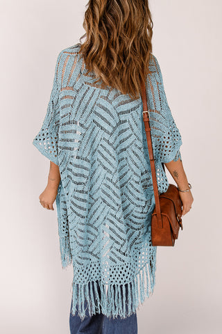 Open Front Cardigan with Fringes