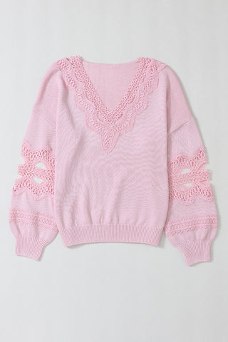 V-Neck Raglan Sleeve Sweater