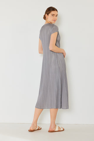 Swim Pleated Cap Sleeve A-Line Dress