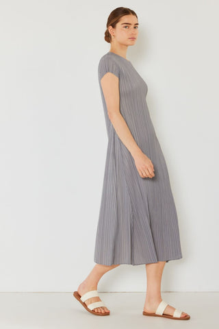 Swim Pleated Cap Sleeve A-Line Dress