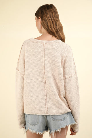 Mineral Washed Exposed Seam Sweater