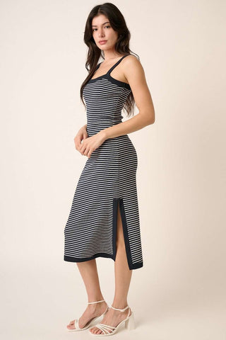 Photoshop Contrast Striped Midi Cami Dress