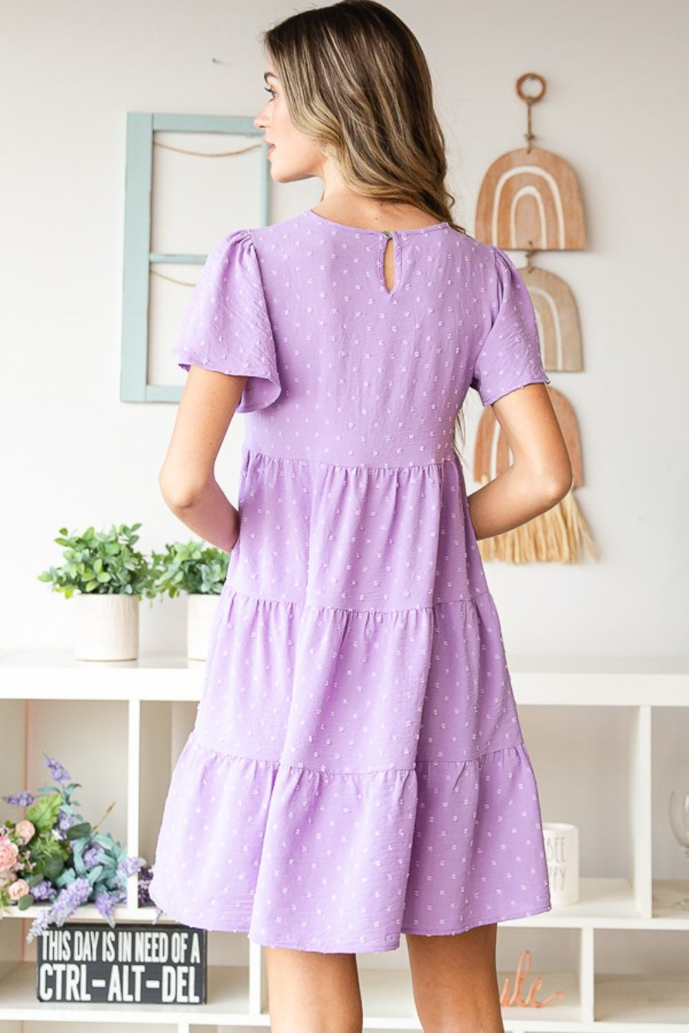 Full Size  Short Sleeve Tiered Dress