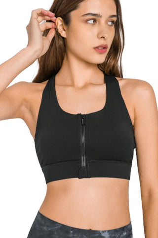 Zip Up Racer back Sports Bra