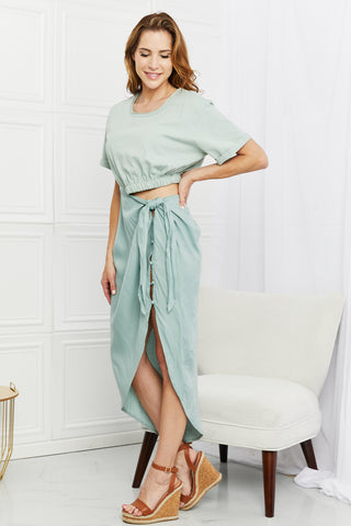 Cut-Out Midi Dress in Mint