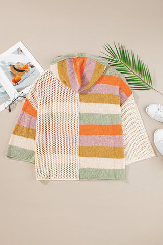 Color Block Hooded Sweater