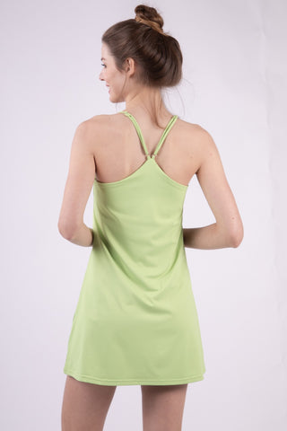 Sleeveless Active Tennis Dress with Unitard Liner