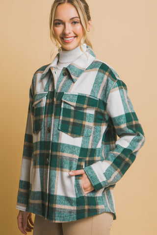 Love Tree Plaid Button Up Shacked