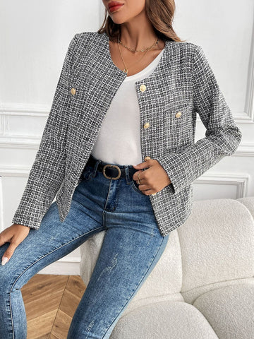 Plaid Long Sleeve Outerwear