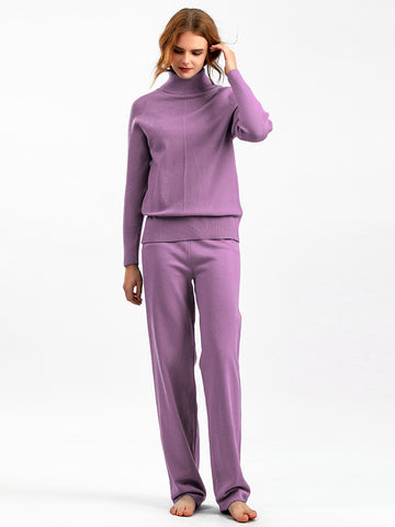 Basic Bea Turtleneck Raglan Sleeve Top and Pants Sweater Set