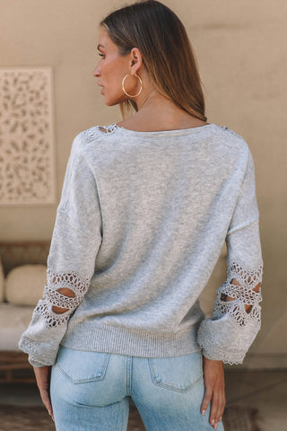 V-Neck Raglan Sleeve Sweater