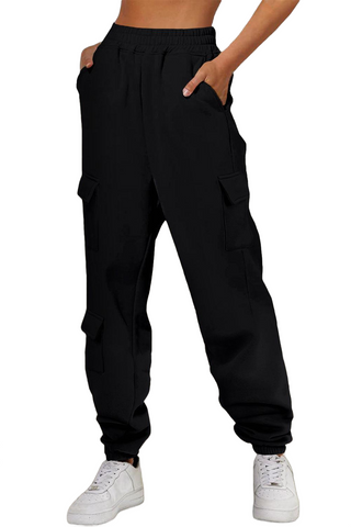 Pocketed Elastic Waist Active Joggers