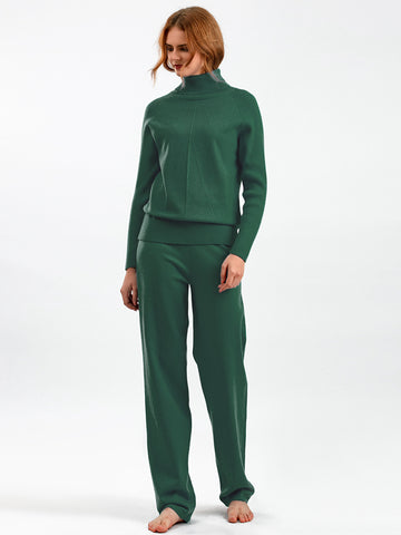 Basic Bea Turtleneck Raglan Sleeve Top and Pants Sweater Set