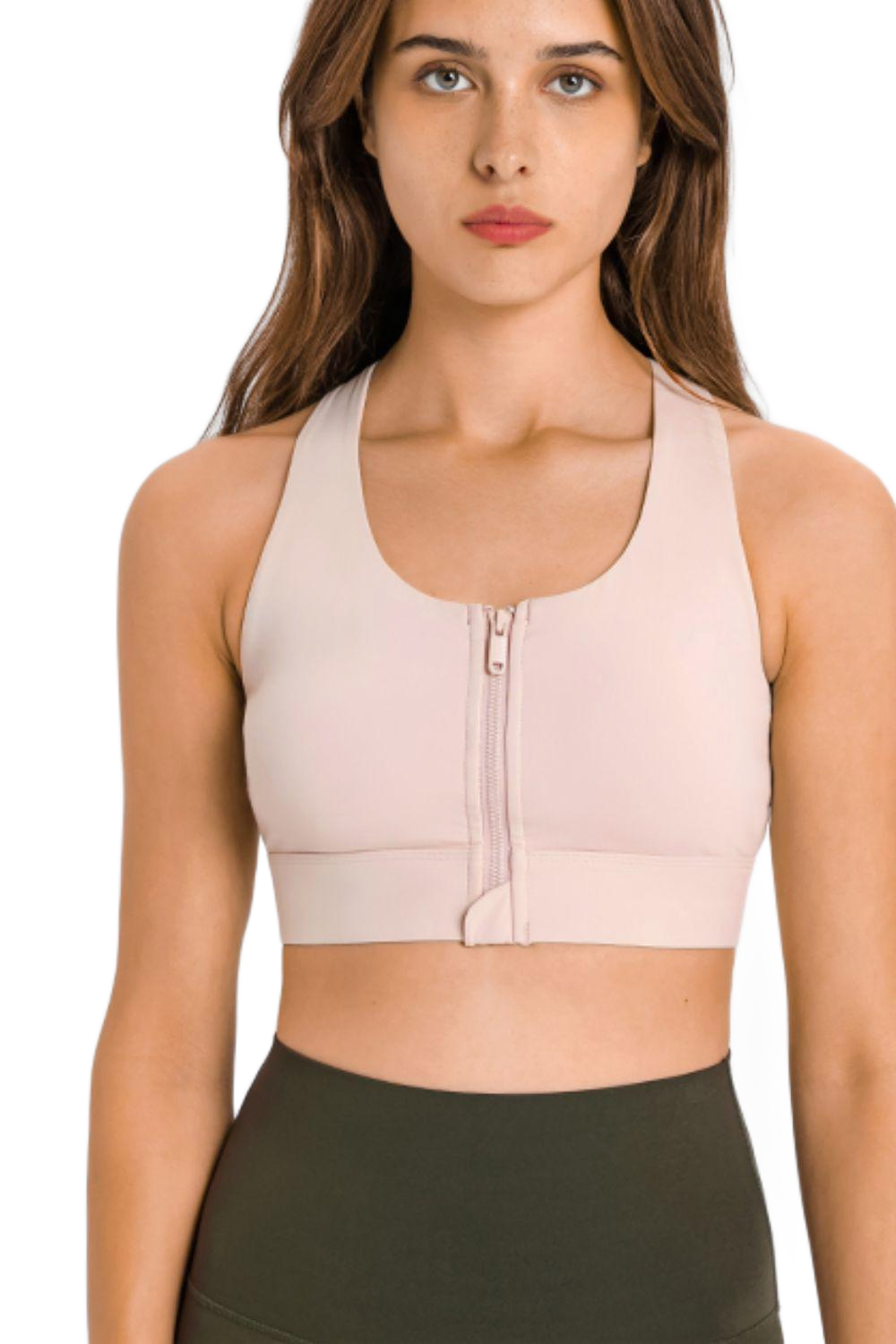 Zip Up Racer back Sports Bra