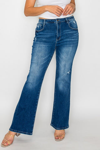 Full Size High Rise Boot cut Jeans with Pockets