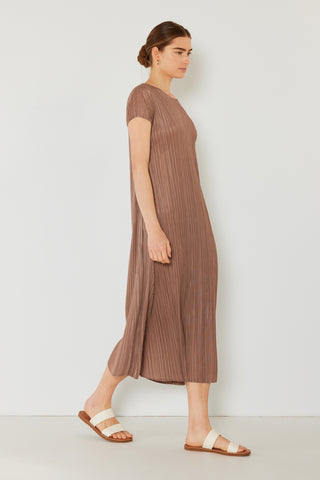 Swim Pleated Cap Sleeve A-Line Dress