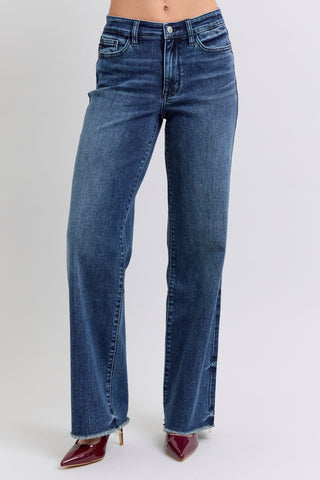 Judy Blue Full Size Raw Hem Mid-Rise Jeans