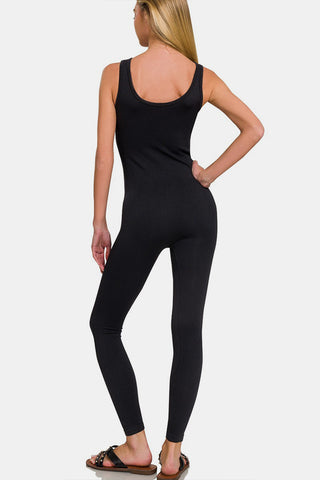 Ribbed Bra Padded Sports Seamless Jumpsuit