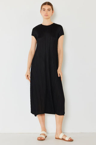 Swim Pleated Cap Sleeve A-Line Dress