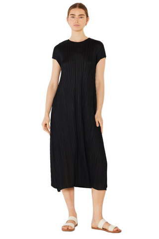 Swim Pleated Cap Sleeve A-Line Dress