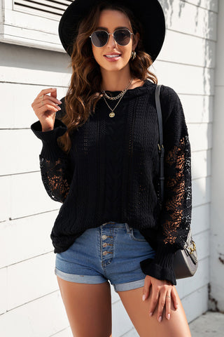 Lantern Sleeve Dropped Shoulder Sweater