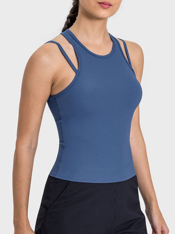 Cutout Round Neck Racer back Active Tank