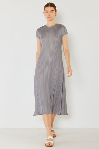 Swim Pleated Cap Sleeve A-Line Dress