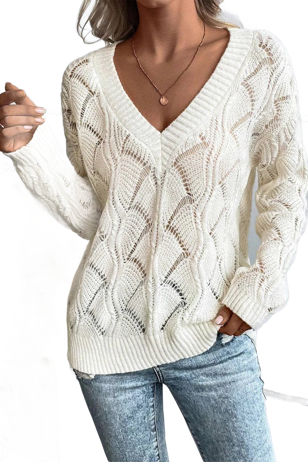 V-Neck Long Sleeve Sweater