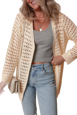 Open Front Long Sleeve Cardigan