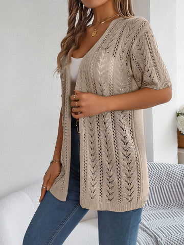 Open Front Half Sleeve Cardigan