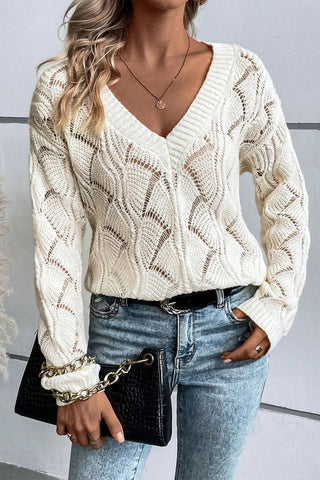 V-Neck Long Sleeve Sweater