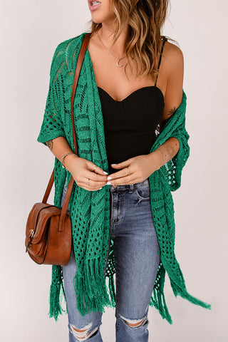 Open Front Cardigan with Fringes