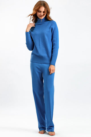 Basic Bea Turtleneck Raglan Sleeve Top and Pants Sweater Set