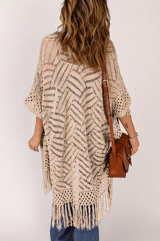 Open Front Cardigan with Fringes