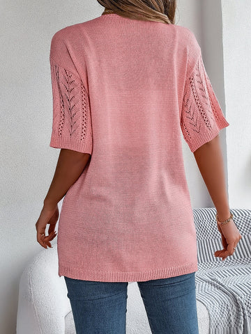 Open Front Half Sleeve Cardigan