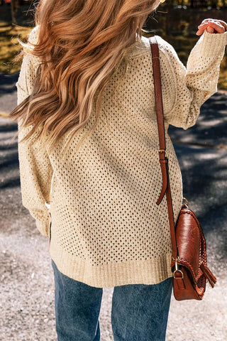 V-Neck Dropped Shoulder Sweater