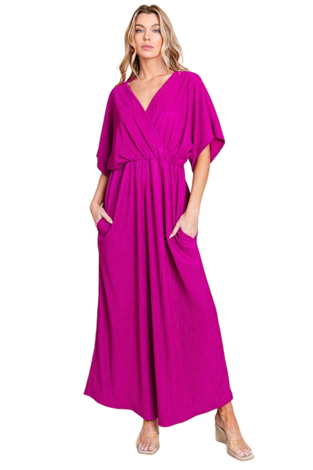 Surplice Maxi Dress with Pockets