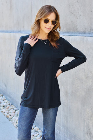 Basic BAE Full Size Round Neck Long Sleeve Top