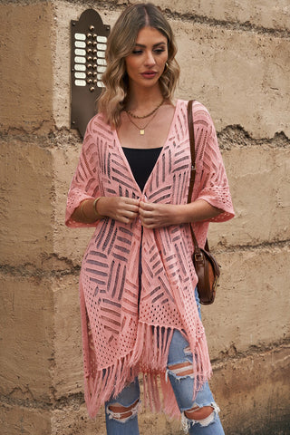 Open Front Cardigan with Fringes