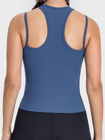 Cutout Round Neck Racer back Active Tank