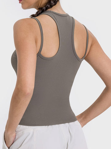 Cutout Round Neck Racer back Active Tank