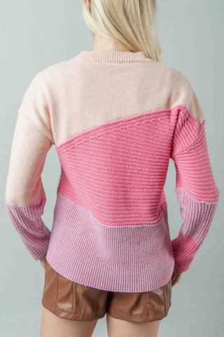 Color Block Long Sleeve Sweater