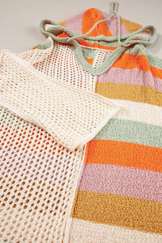 Color Block Hooded Sweater