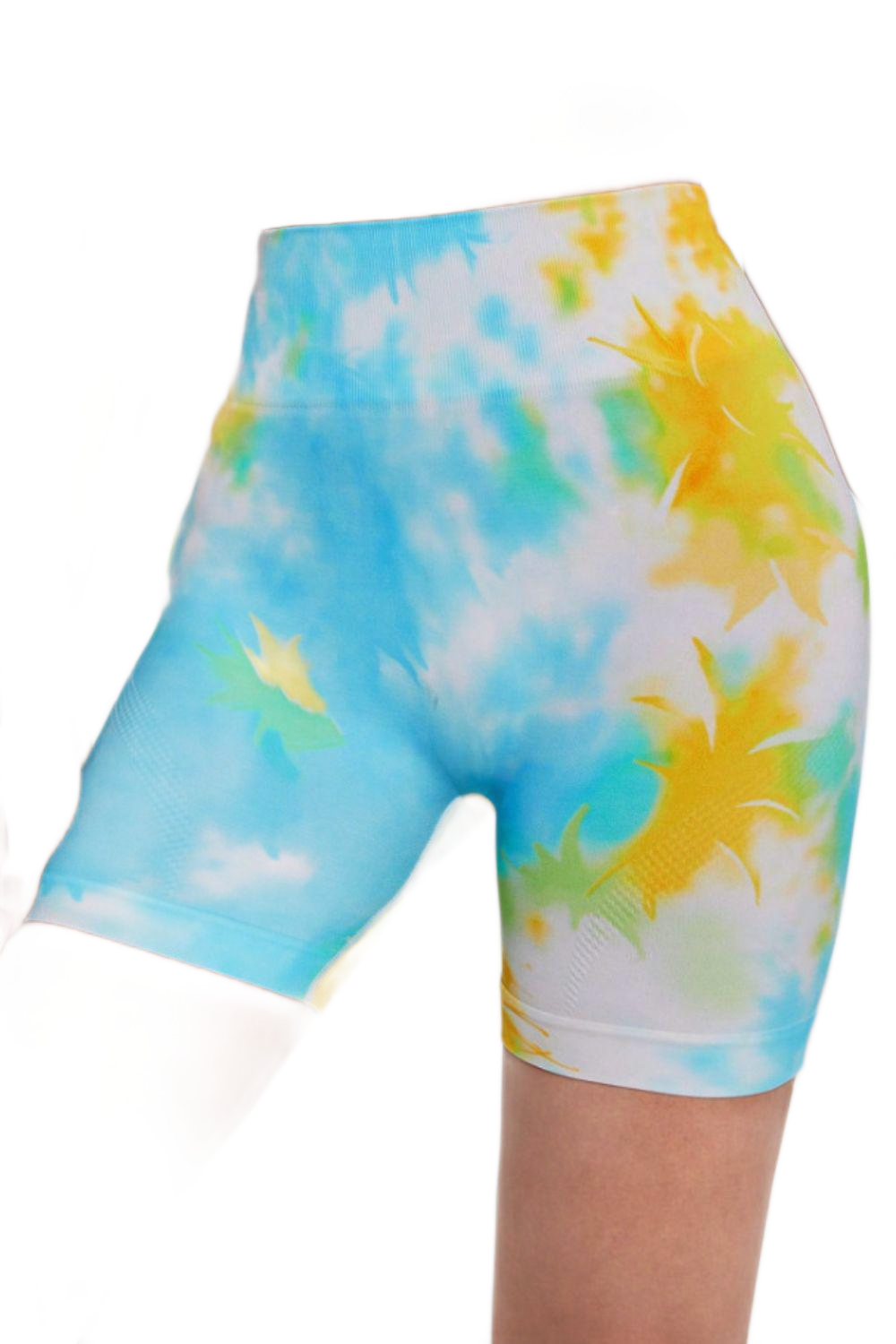 Tie-Dye Wide Waistband Sports Shorts