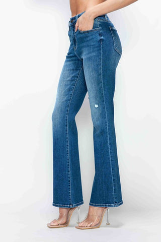 Full Size High Rise Boot cut Jeans with Pockets