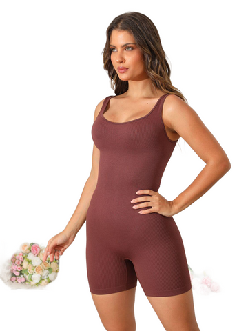 Scoop Neck Wide Strap Active Romper